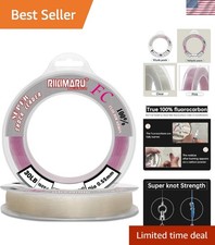 100 Fluorocarbon Fishing Line - 150ft, 50lbs Shock Resistant  Clear