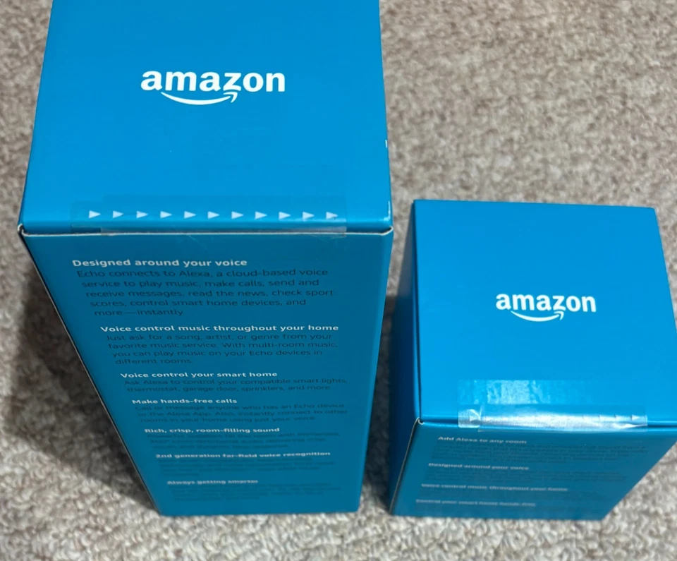 BRAND NEW! Amazon Echo 2nd Gen Smart Speaker AND Echo Dot. Unopened, never used. - Image 2 of 2