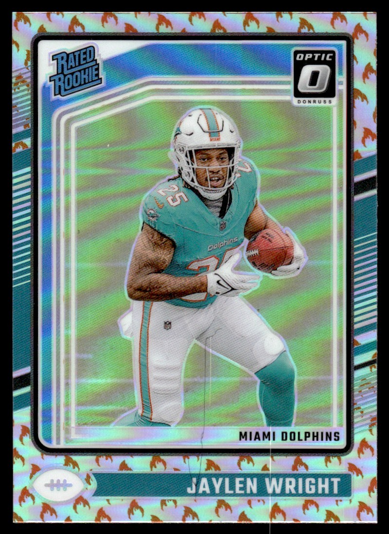 2024 Donruss Optic Fire Emoji Jaylen Wright RC Miami Dolphins #249