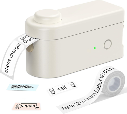 Portable Rechargeable Beige Makeid L1 Label Maker with Tape Portable Rechargeable Beige Makeid L1 Label Maker with Tape