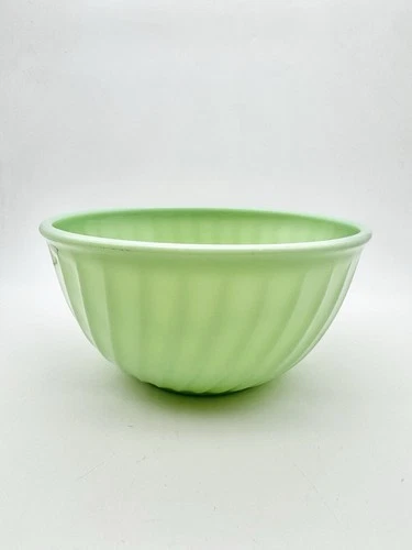 Vintage Fire King Jadeite Swirl Bowl 9x4.5” Anchor Hocking