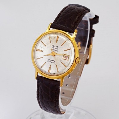 Poljot De Luxe Automatic USSR Soviet Gold Plated AU20 Wristwatch