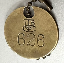 Rare Tool Check Brass Tag: International Time Recording Co (Predecessor To IBM)