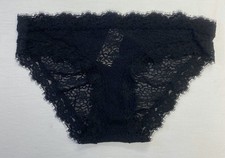 Aerie Eyelash Lace Bikini Underwear -- TRUE BLACK S