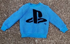 PlayStation Big Logo Blue Sherpa Pull Over Sweatshirt Child Toddler 4/5.