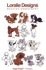 Loralie Designs 13 Machine Embroidery Designs Doggie Delight 1 USB/FLASH DRIVE
