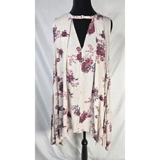 Women's Free People Sleeveless Floral Print Tunic Top Trapeze Tank Mini Dress