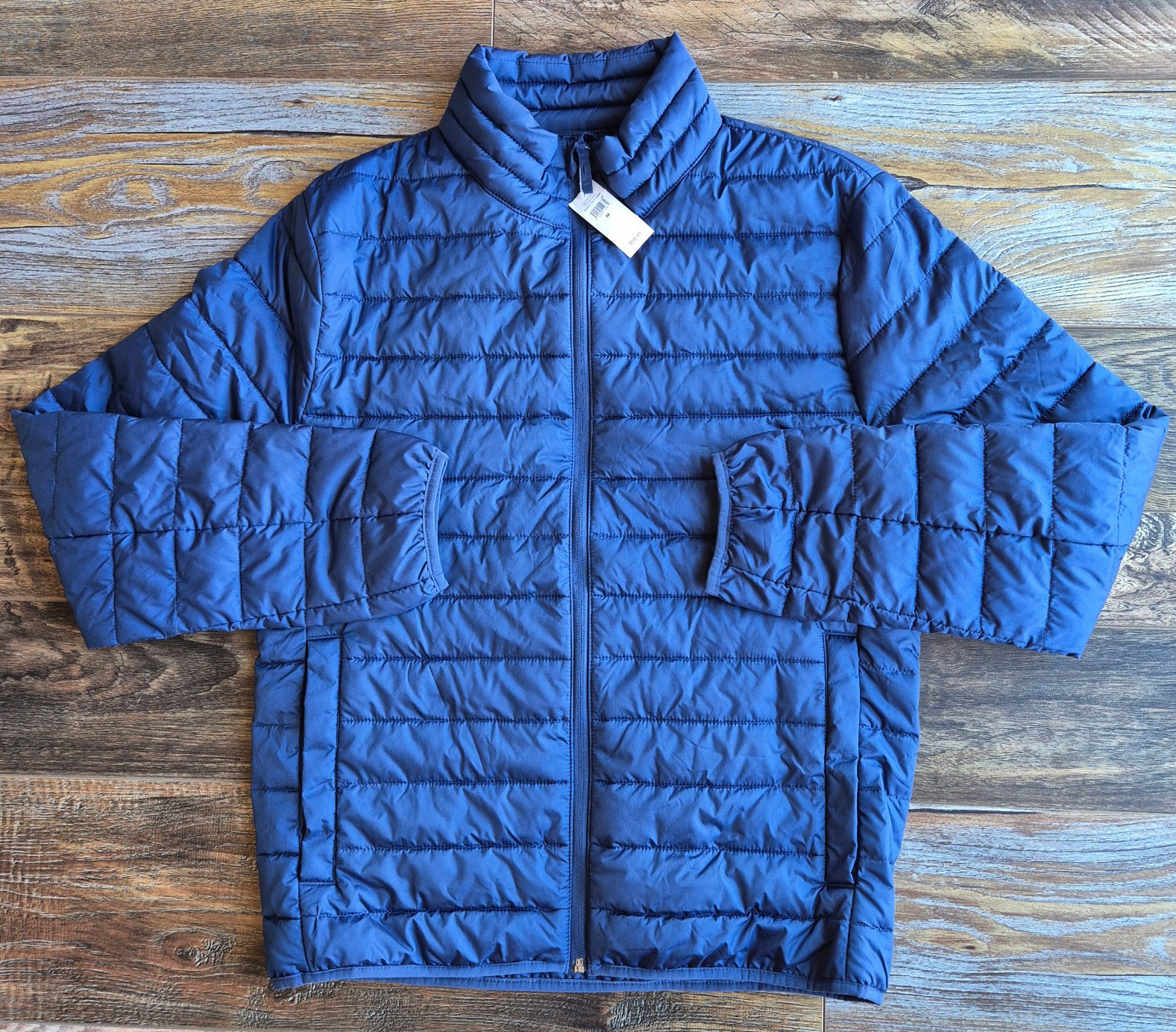 NWT Gap $100 Men's M Coldcontrol Waterproof Lightweight Puffer Jacket Navy Blue
