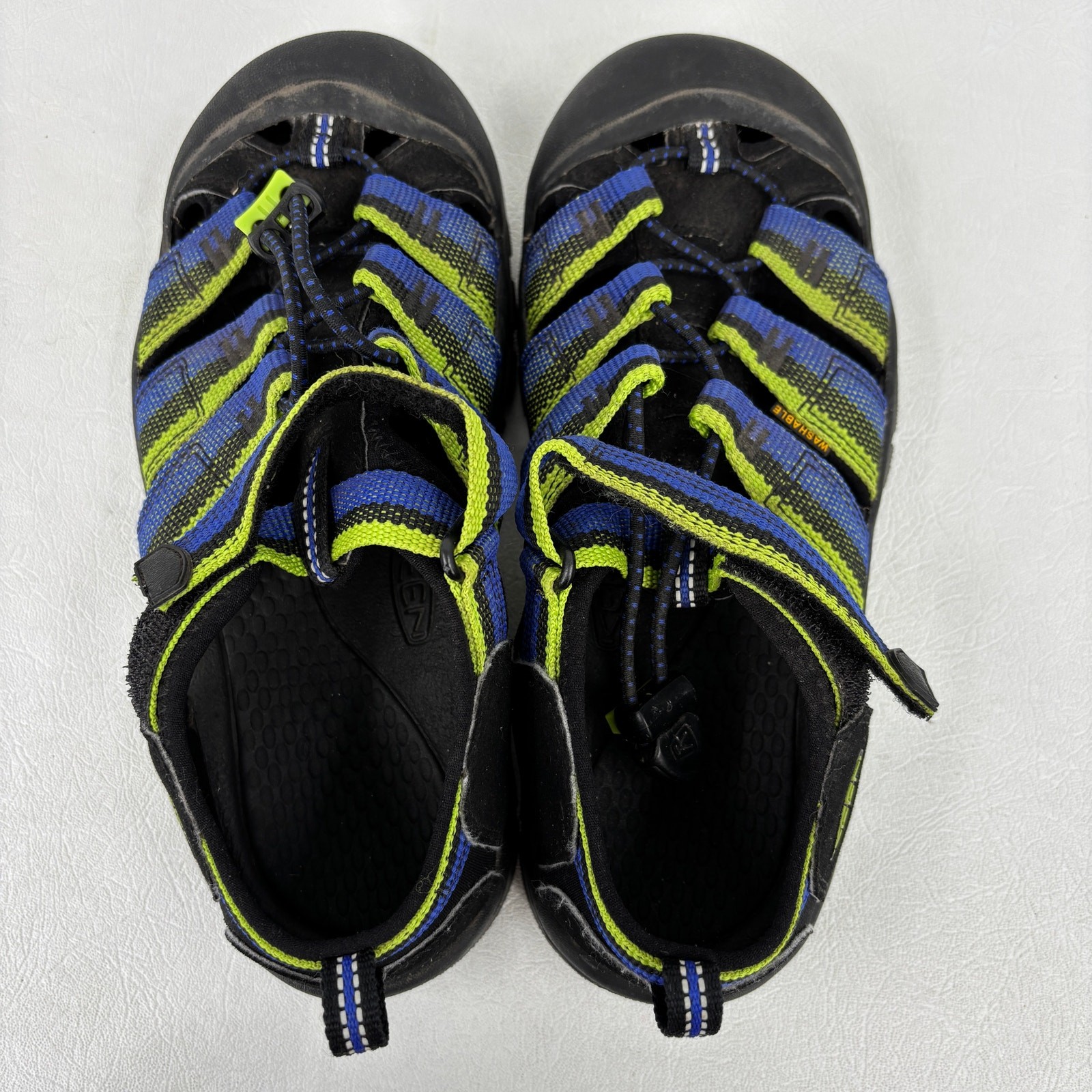 Sandali Keen Newport H2 ragazzo taglia 3 blu verde righe punta chiusa scarpe acqua