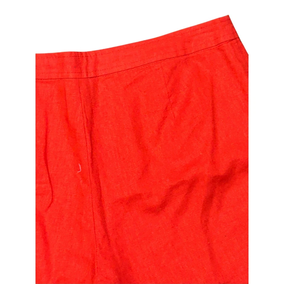 Cynthia Rowley Size 10 Red Linen Blend High-Waisted Sailor Shorts - Image 3 of 4