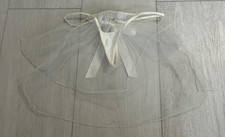 Vintage Frederick's of Hollywood Bridal Panties Sz S White Veil Embroidered
