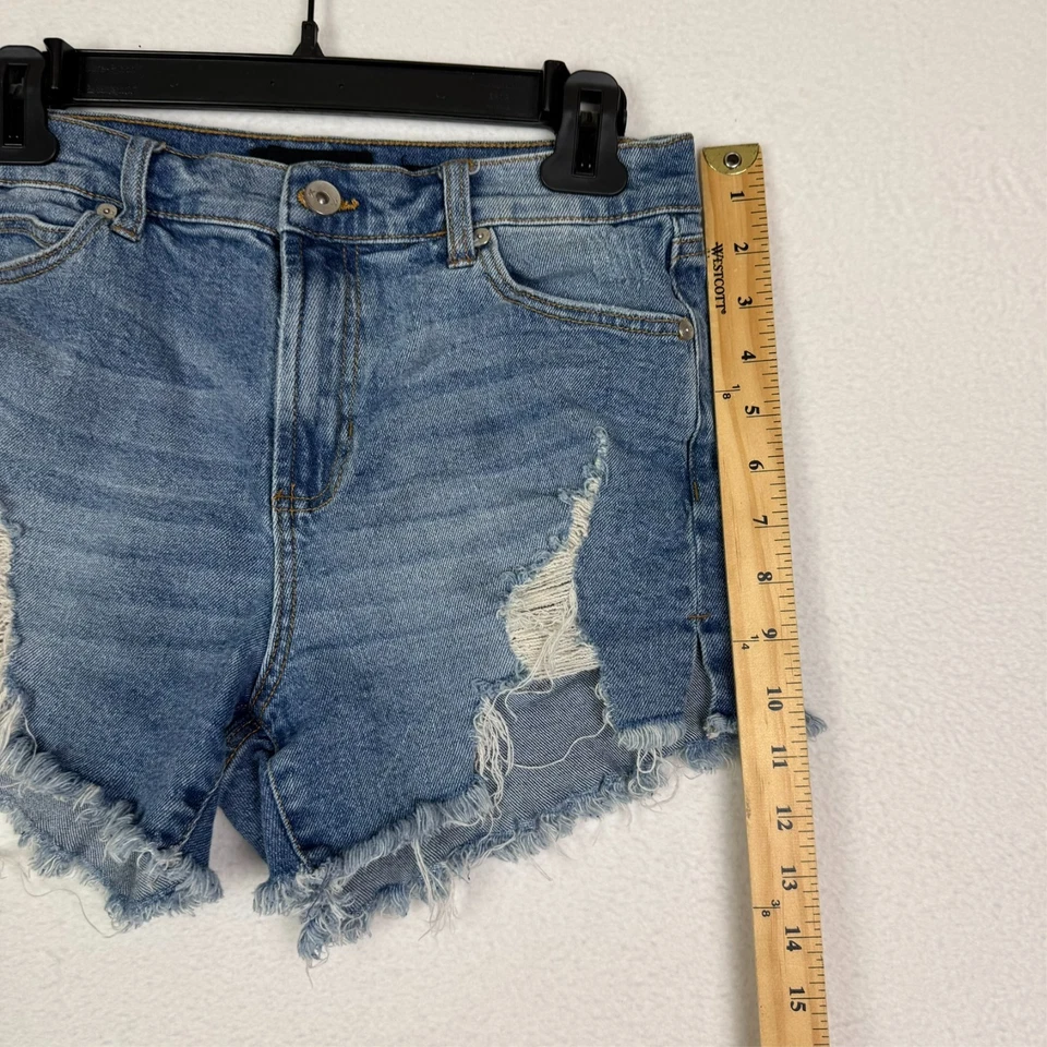 Pantalones Cortos Kendall And Kylie Para Mujer 5/27 Denim Corte Azul Envejecido Foto 4 de 4