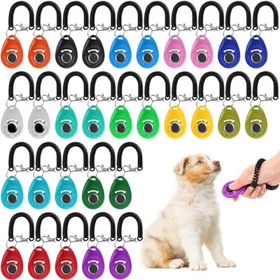 30 Pcs Dog Training Clicker with Wrist Strap, 14 Color Pet Training Clickers ...
