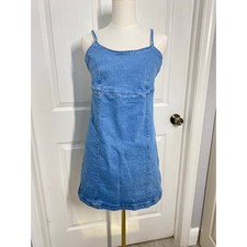 Lone Star Blue Mini Denim Dress Sz M Boho Western Festival Cowgirl