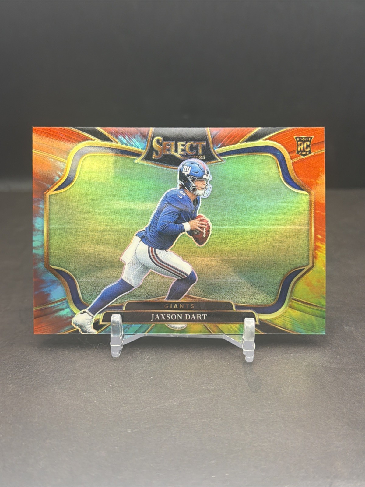 Jaxson Dart 2025 Panini Select RC #493 Field Level Tie-Dye Prizm 9/25 Giants DL1
