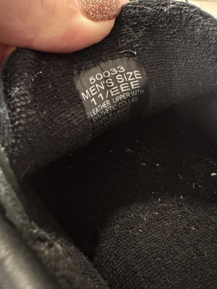 L.B. Evans NUEVO Talla 11 EEE Atlin Negro Gamuza Zapatillas Mocasines Forro Terry Foto 3 de 4