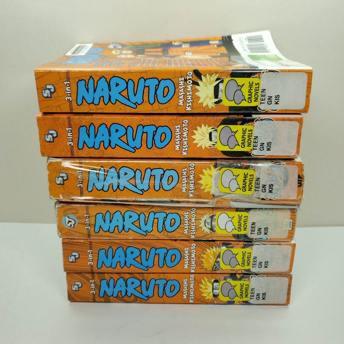 Naruto 3 in 1 Manga Omnibus English Lot Set of 6 PB 10-15, 28-30