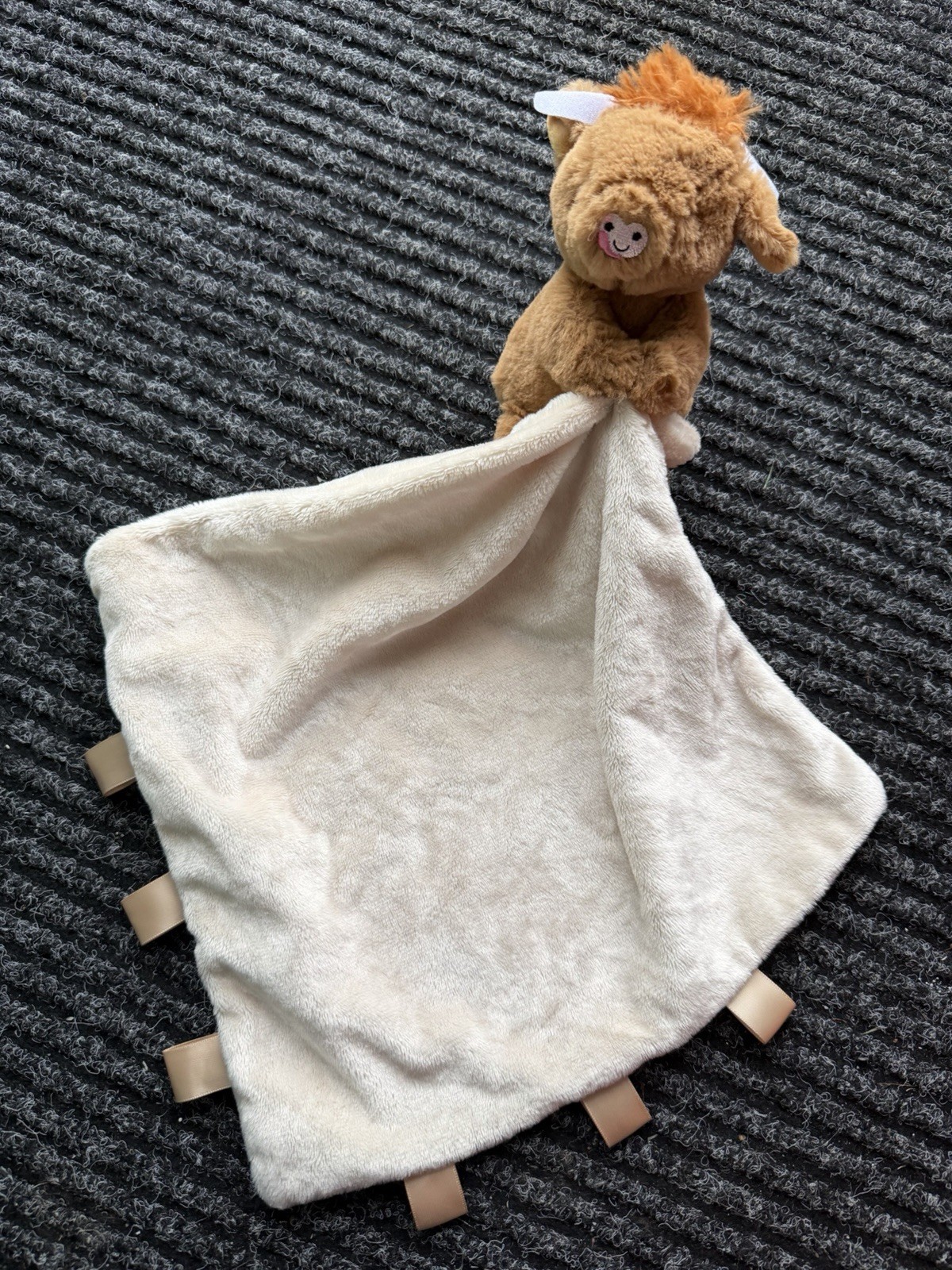 Ziggle Comforter Blanket Highland Cow Soft Toy New Born bnwot Baby Shower Taggy