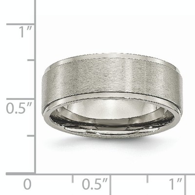 Chisel Titanium Brushed Center 8mm Ridged Edge Band TB198