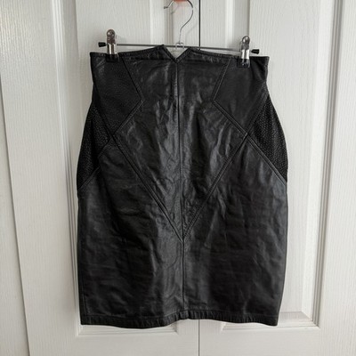 Out Of Bounds By Casablanca Leather Pencil Skirt Women s Size 7/8 VTG Grunge