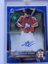 2025 Bowman Draft Mega On Card Auto Xavier Neyens  Mojo Blue 128/150 BMA-XN