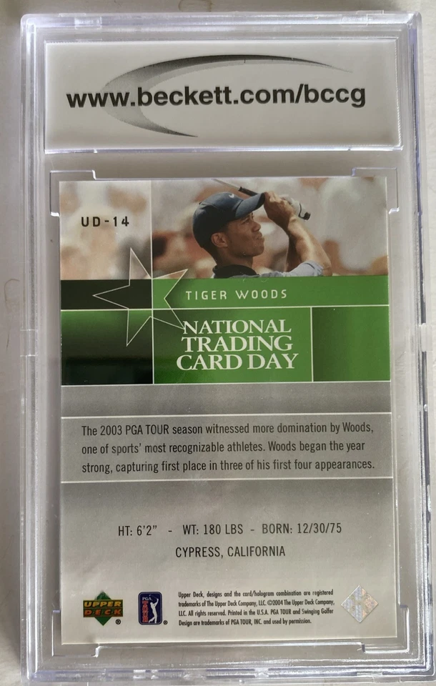 2004 Upper Deck Tiger Woods National Trading Card Day #UD-14  10 mint or better - Image 2 of 2