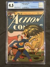 Action Comcis #27 CGC 4.5.   1st Lois Lane On Cover.  1940, Key, Golden Age