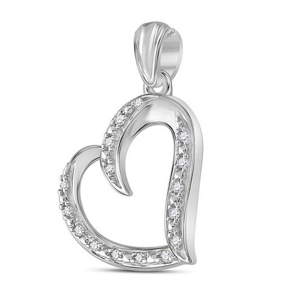 Offenes Herz 0,1 ctw natürlicher Diamant 925 Sterlingsilber