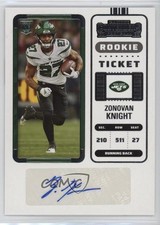 2022 Panini Contenders Rookie Ticket Zonovan Knight #179 Auto 0n1s