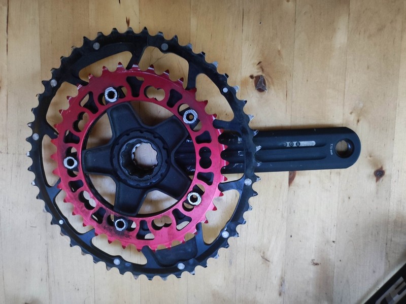 Rotor 3D crankset and Qrings Chainset 50T 34T, 175mm cranks, 110BCD, VGC