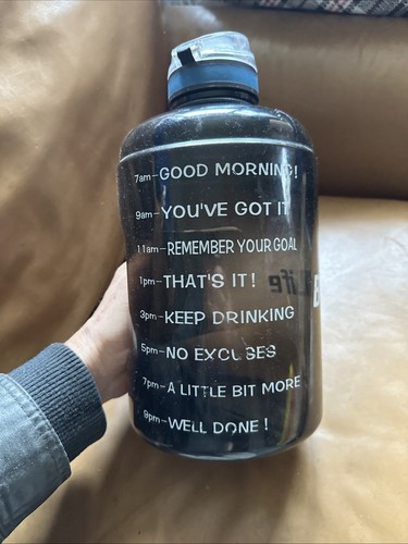 Bin QuiFit 3.78/2.2 Litre Motivational Water Bottle - with Straw & Time Marker