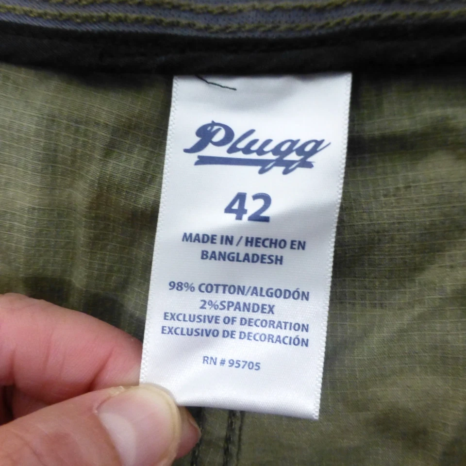 Pantalones Cortos Plugg Para Hombre 42 Carga Camuflaje Verde Exterior Bolsillos Flexibles Informales Trabajo Foto 4 de 4