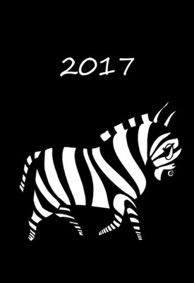 Mini Kalender 2017 DIN A6 Zebra Schwarz, Planer, Terminkalender