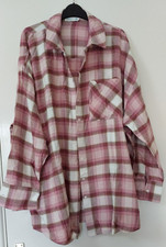 Red Checked Long Sleeve Shirt, UK Size 16/XL, Soft Flannel,  1 Pocket,  Buttons