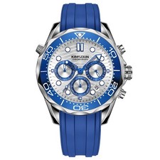  Mens Blue Diver Chronograph Watch - KIMSDUN...