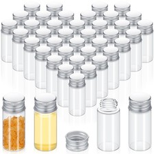 100 Pcs Small Clear Vials Spice Mini Jars with Lids Mini Glass Bottles with S...