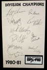 1980-81 San Antonio Spurs Division Champion team signed 10 poster display 7x11
