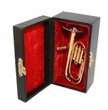 Puppenstube Miniatur - Tenorhorn / Euphonium - Tuba - 9,5cm (1:8) mit Koffer