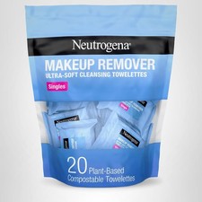 Alcohol-Free Makeup Remover Wipes, 20 Individually Wrapped Cleansing Towelettes