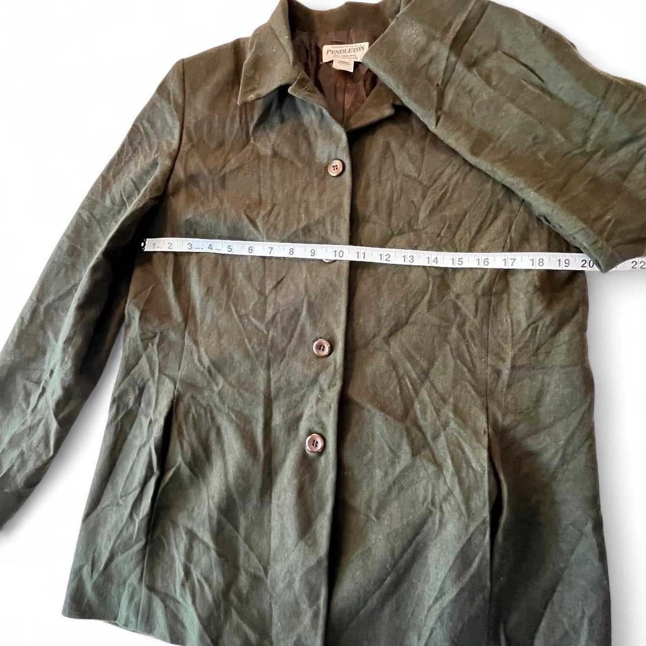 Vintage Pendleton Jacket Size 12 Forest Green 100… - image 4