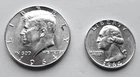 1964  KENNEDY HALF DOLLAR & 1964  WASHINGTON QUARTER BU