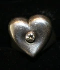 Vintage Sterling Silver .925 Ring Puffed Heart 10g Size 9.5