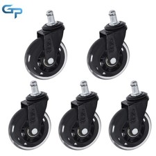 5 Pcs Office Chair Caster Rubber Swivel Wheels Replacement Heavy Duty 3 Inch