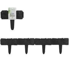 Garden Lawn Path Border Edging Stone Brick Effect Black Edging - 4, 8, 12 Pack