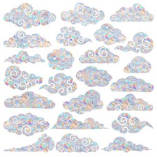 24 Pieces Cloud Window Decals - Anti-Collision Clings for Bird Strike Prevent...