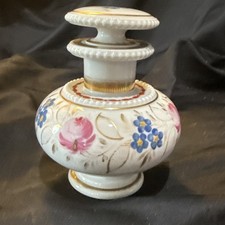old paris porcelain. Hand Painted Lidded Perfume Bottle