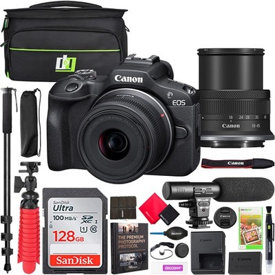 Canon EOS R100 Mirrorless Camera + RF-S 18-45mm F4.5-6.3 IS STM Lens Kit Bundle