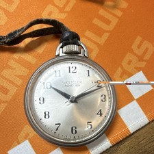 Westclox Pocket Ben Silver Pocket Watch Arabic Numerals Analog 12-Hour Dial