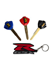 3 PCS Blank Uncut Blade Keys With Key Chian For Suzuki GSXR600 GSXR750 GSXR1000