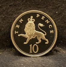 2002 Great Britain 10 new pence, Elizabeth II, GEM DCAM proof, KM-989 (GB3)